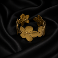 Gold Floral Cuff Bracelet – Statement Flower Bangle for Women