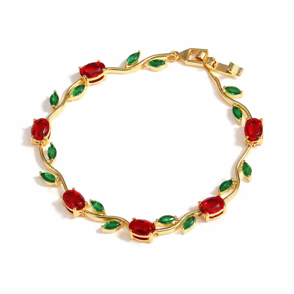 Pink crystal vine Bracelet/Tulip Bracelet