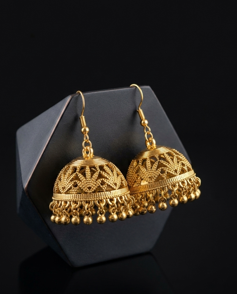 GOLDEN Traditional Ethnic Dangling Bell Earrings