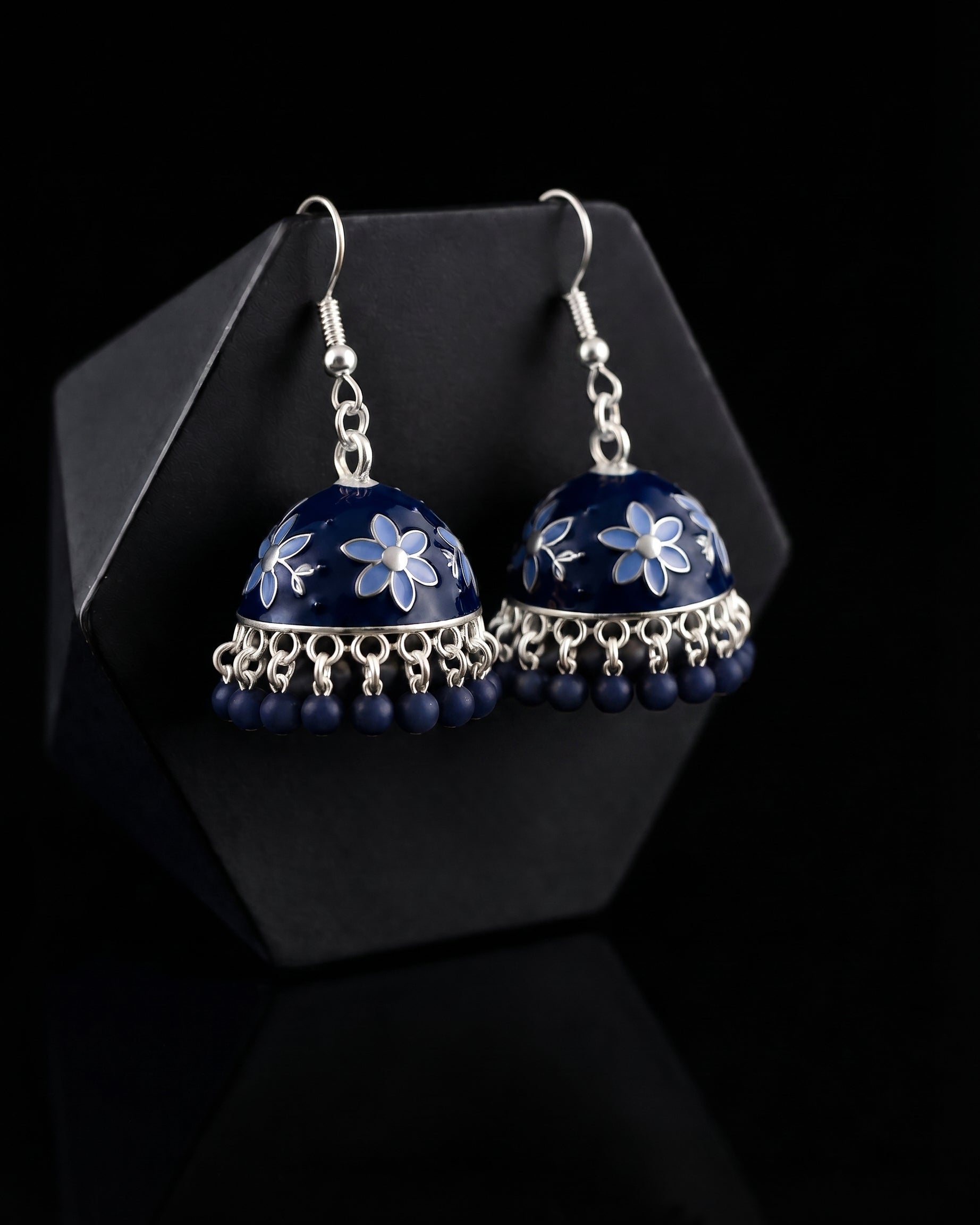sasha jewels/ midnight bloom jhumka 
