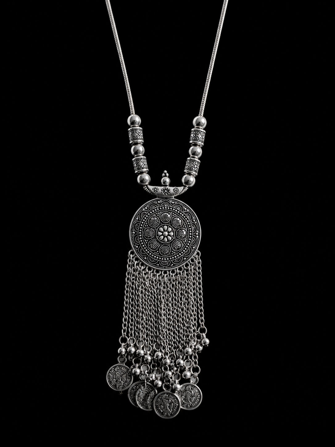 vintage oxidized bohemian necklace/ sasha jewels 